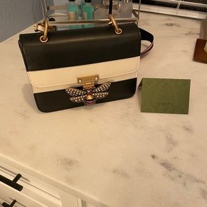 Gucci Black & White Queen Margaret Flap Color Block Bag AUTHENTIC!